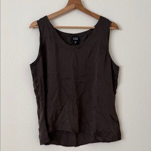 Eileen Fisher Silk Scoop Neck Sleeveless Tank Top Size XL Lightweight Natural